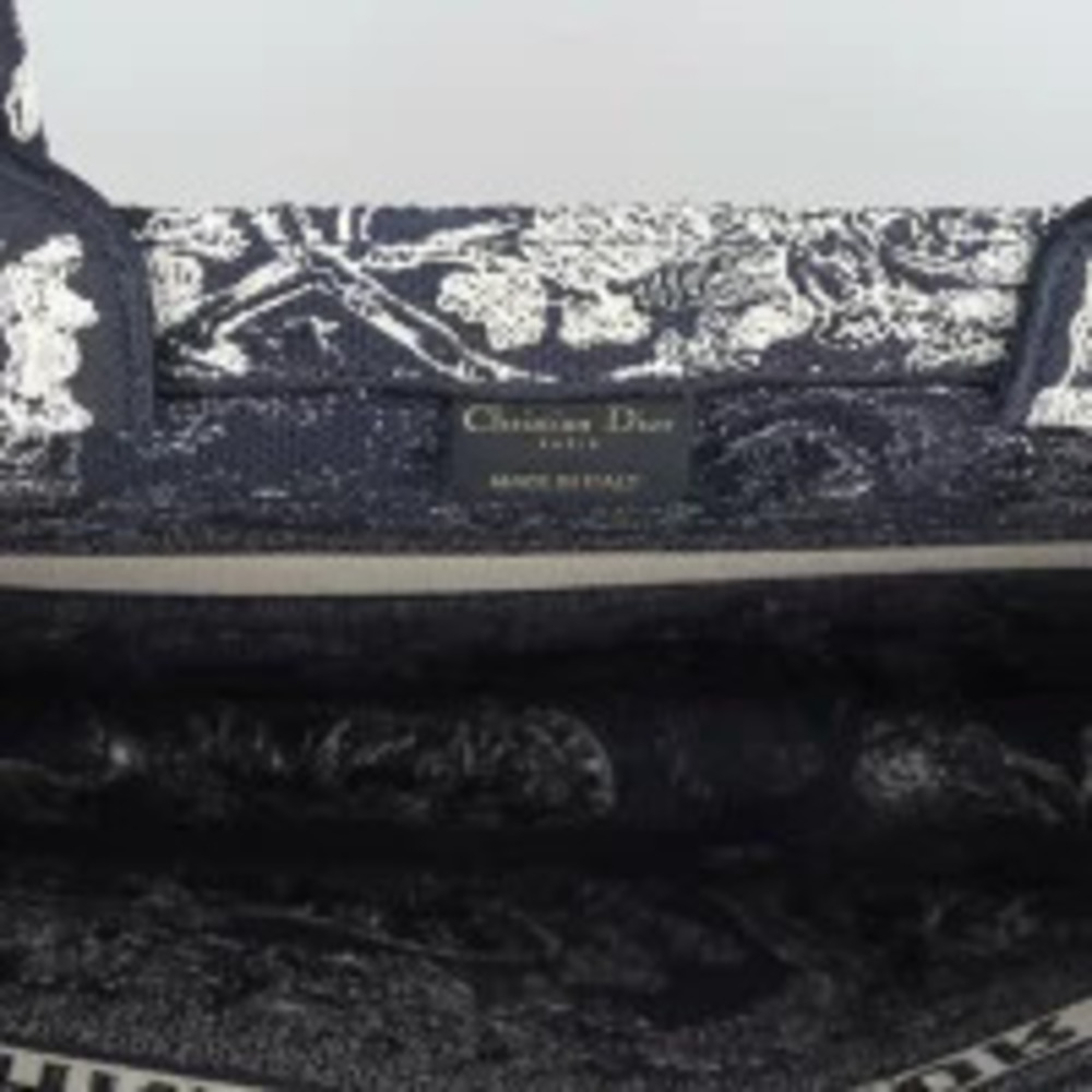 Christian Dior Book Tote Dark Navy Blue Ivory White Bag h - Picture 12 of 13